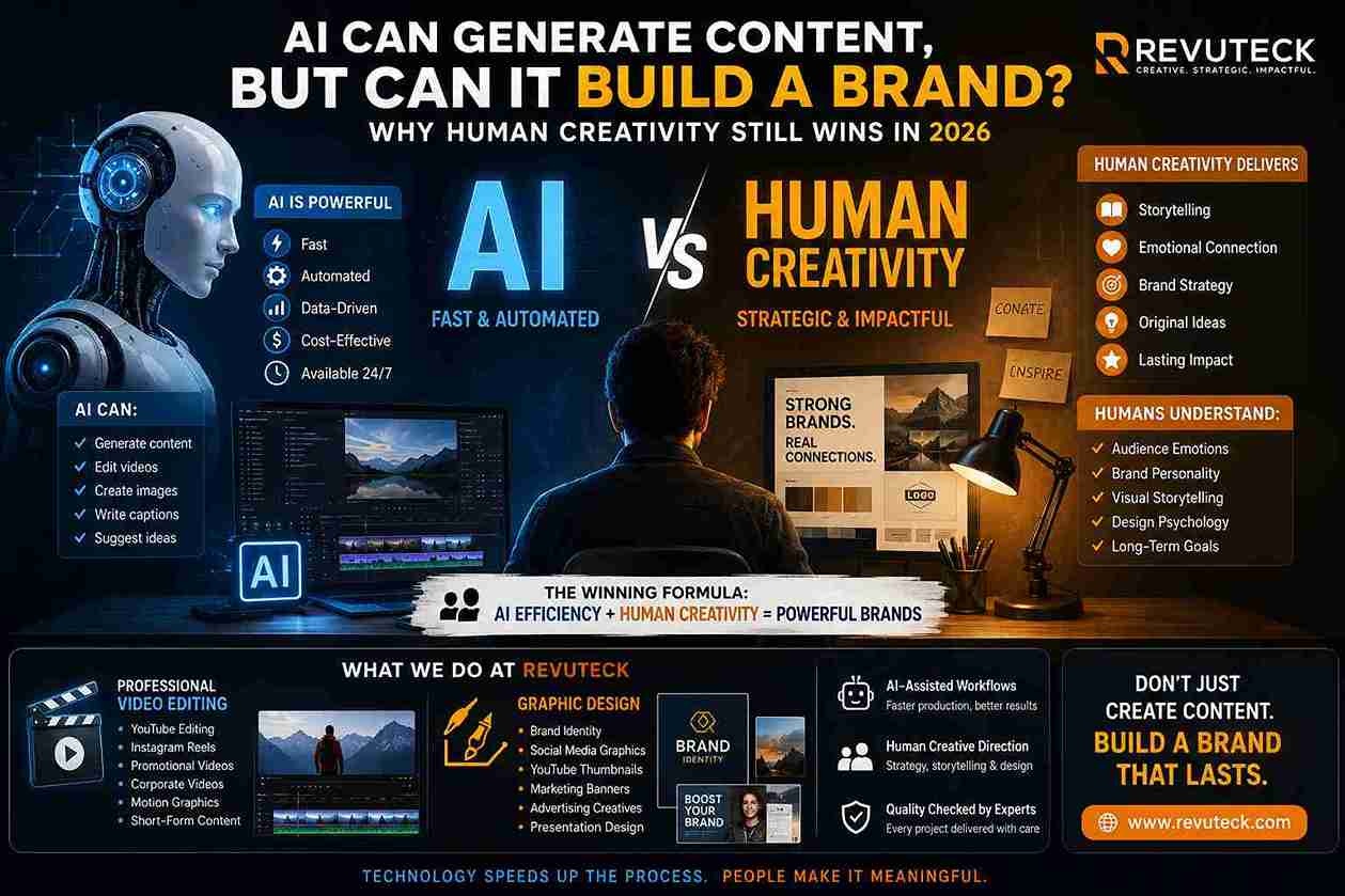 AI vs Human Creativity: Why Professional Video Editors & Graphic Designers Still Matter in 2026